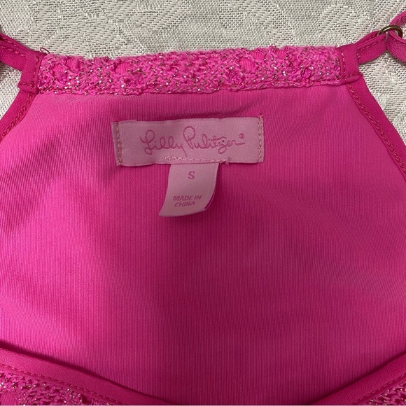 - Lilly Pulitzer Pop Pink sparkly dust dress size S - Picture 8 of 10